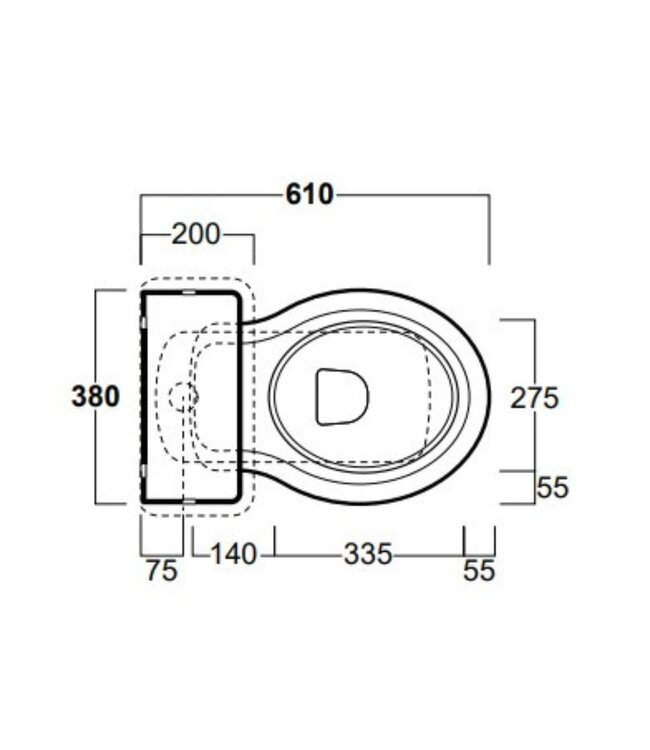 Toilet met hooghangend reservoir Toulon WBSA024