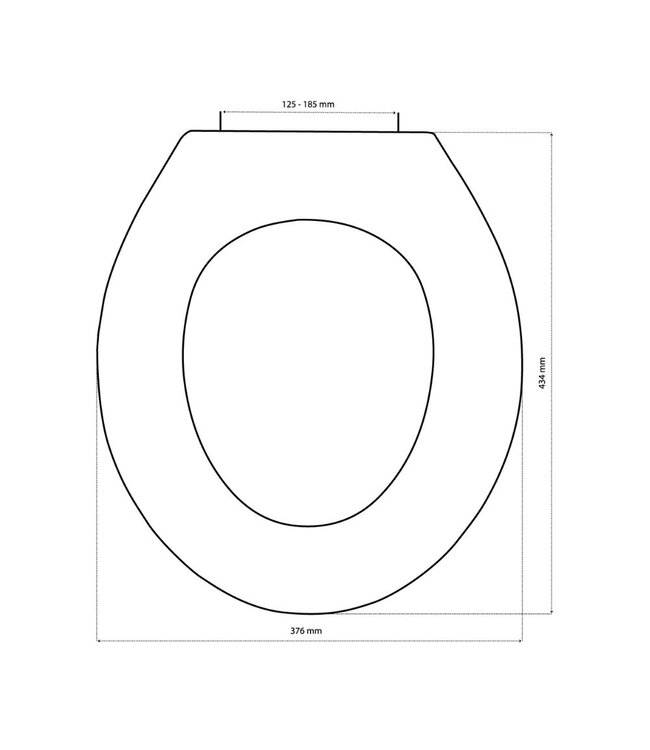 Toiletbril Wimbledon HS138808Q hout mat zwart