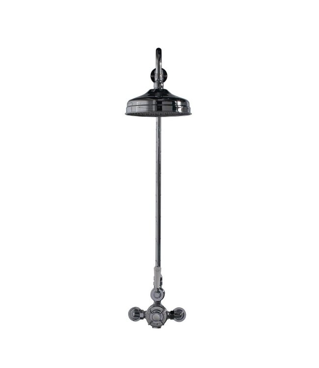 Douche met Thermostaatkraan Witte Hendels Opbouw | Mont Blanc Doucheset WB1850X2