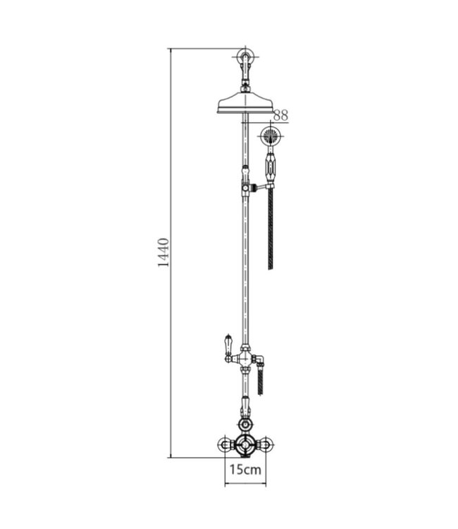 Douche met Thermostaatkraan Zwarte hendels Opbouw | Blackwell Doucheset WB1850X1