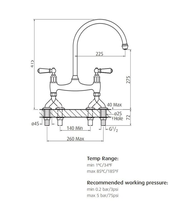 Nostalgische keukenkraan Ionian 4193