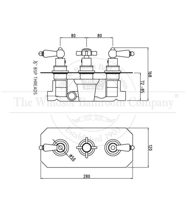 Klassieke inbouw thermostaat WB1860V3