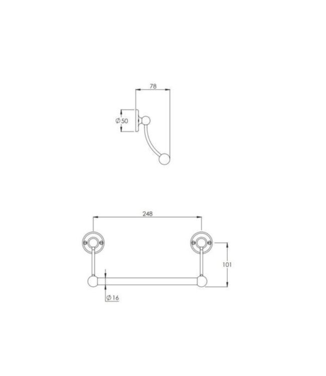 Klassieke handdoekhouder in chroom