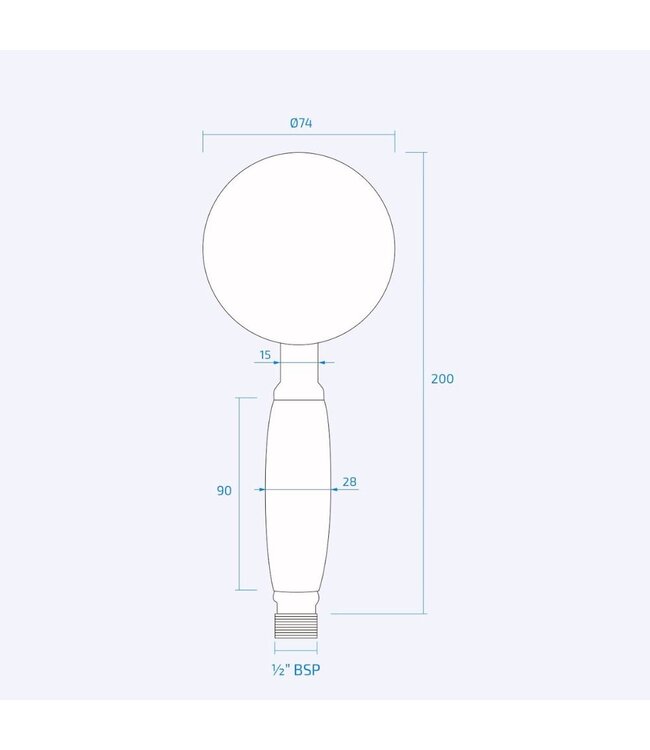 Klassieke handdouche rechte aansluiting WB1839