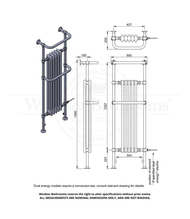 Klassieke handdoekradiator Barium F WB0135FE