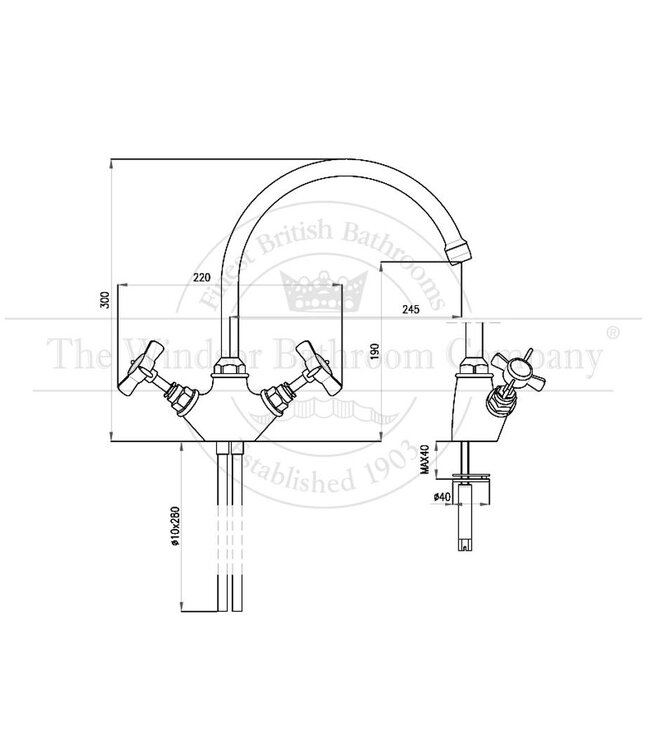 Nostalgische keukenkraan  HS1222G