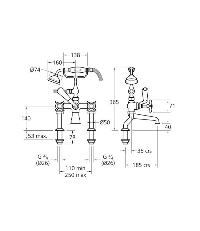 Klassieke badkraan Lefroy Brooks LB1100