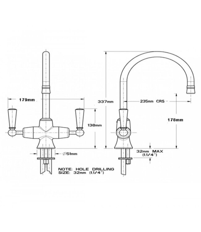 Nostalgische keukenkraan  3015SV