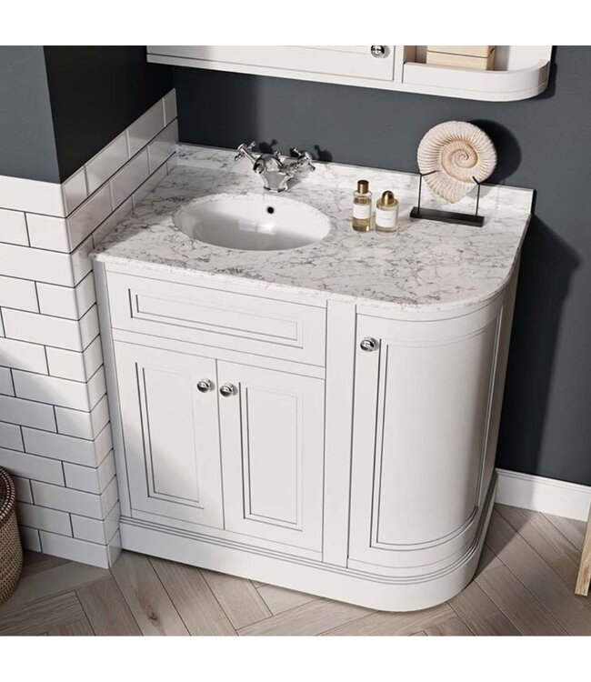 Parson hoekkast rechts 90cm wit