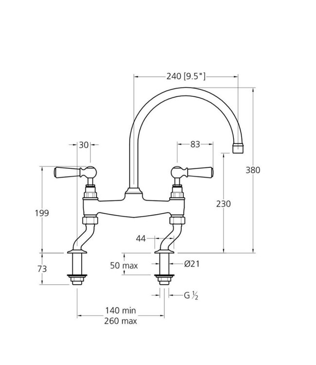 Nostalgische keukenkraan WK3006L