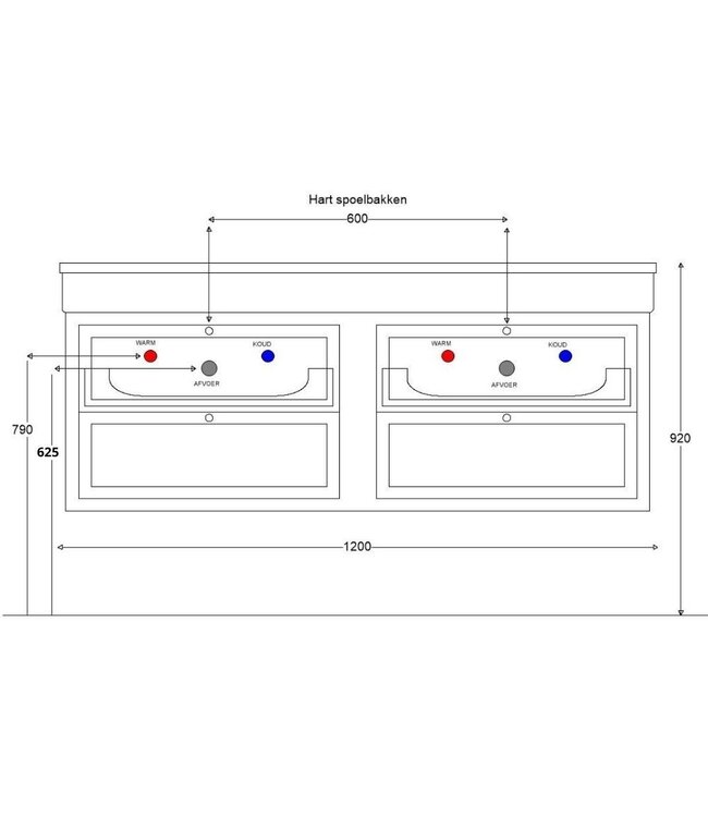 Klassiek Badkamermeubel Bellport 120cm