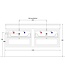 Klassiek Badkamermeubel wand Bellport 120cm, 4 lades