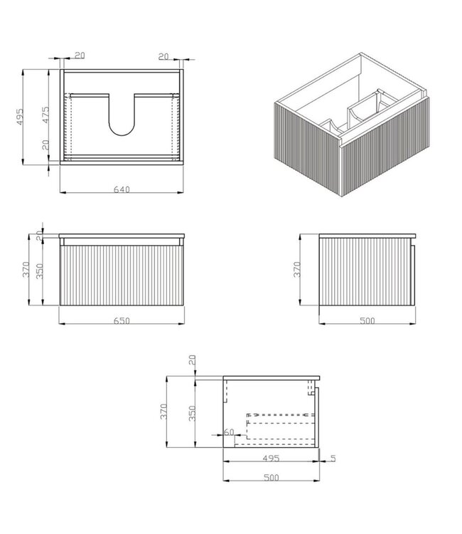 Klassiek Badkamermeubel Ribsdale 65cm