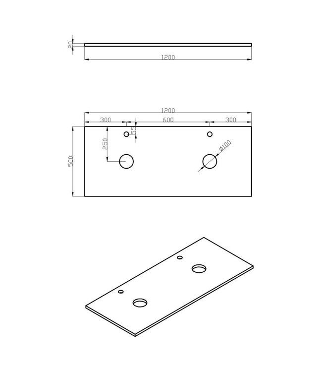 Klassiek Badkamermeubel Ribsdale 120 cm