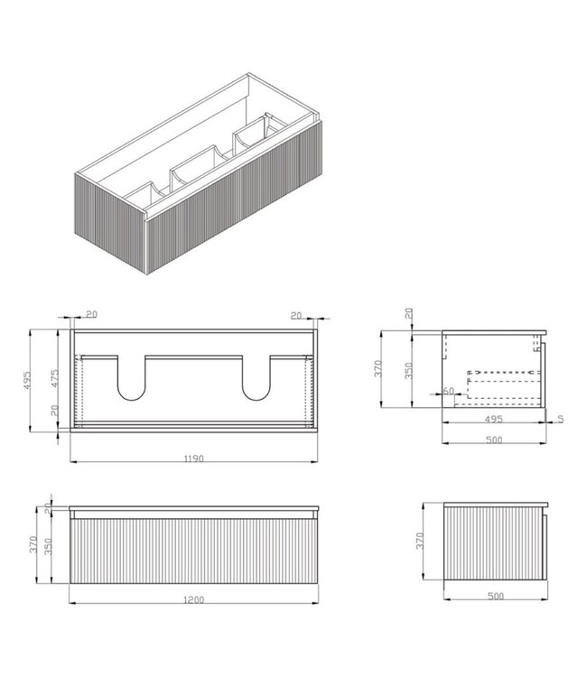 Klassiek Badkamermeubel Ribsdale 120 cm