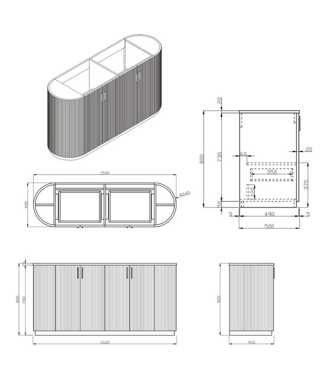Klassiek Badkamermeubel Ribsdale 160 cm