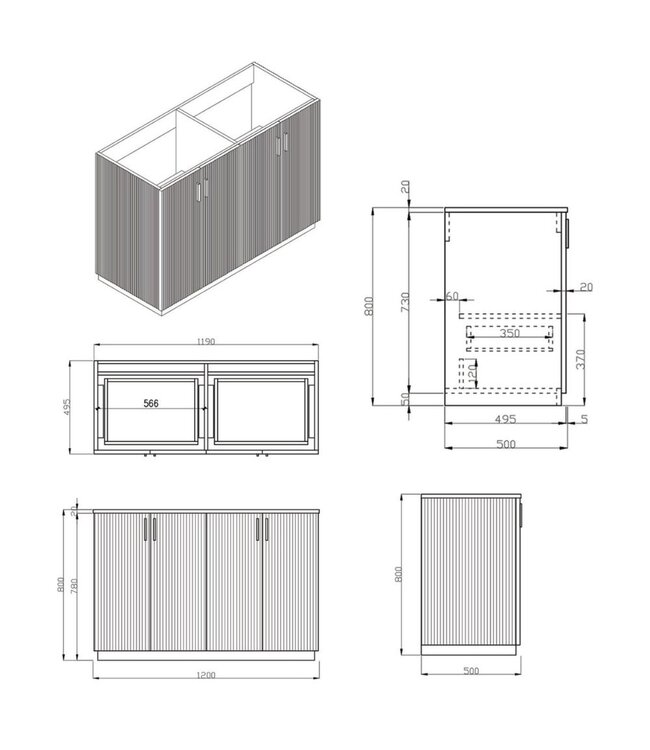Klassiek Badkamermeubel Ribsdale 120 cm