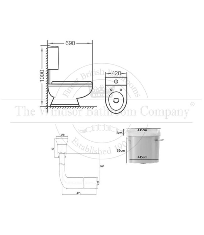 Toilet met halfhoog reservoir Carlton HS02X