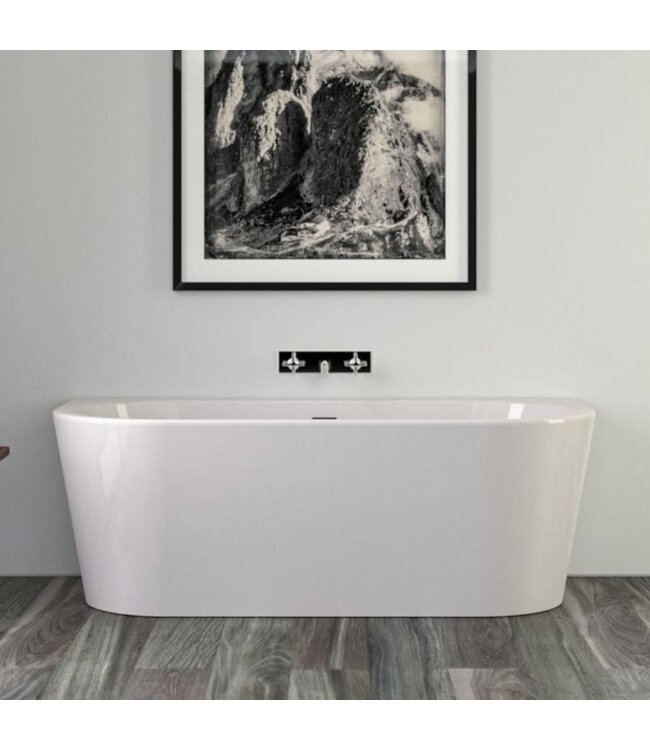 Half vrijstaand acryl bad 165cm Clamecy Wall XS