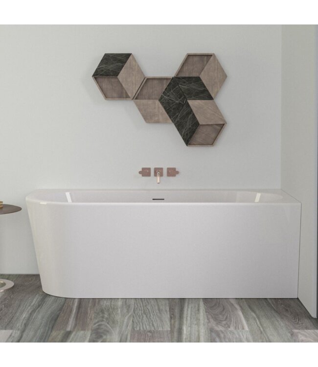 Hoekbad Clamecy XS rechts acryl 165cm