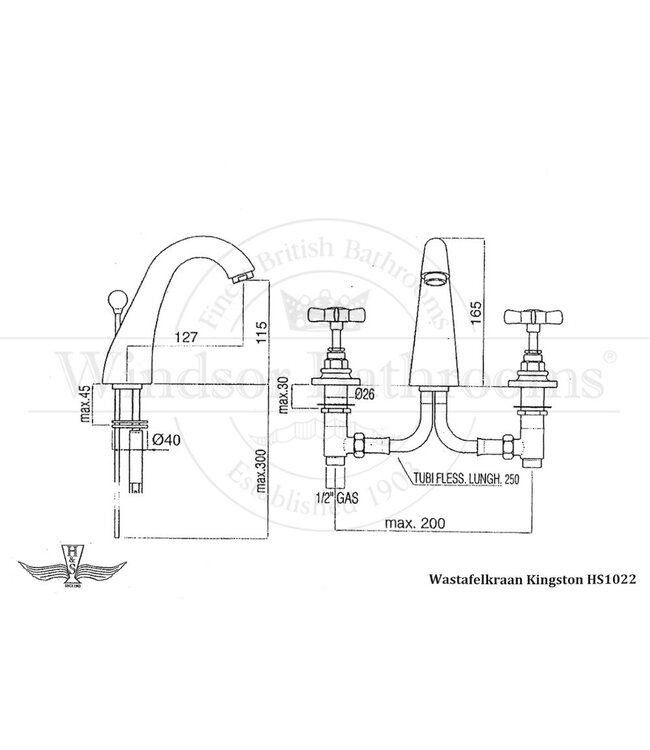 Wastafelkraan Kingston HS1022