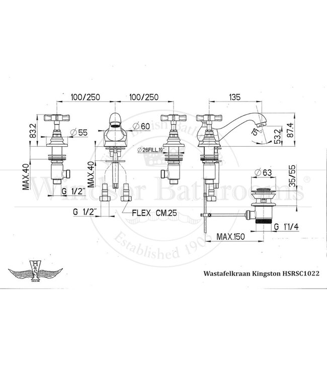 Wastafelkraan Kingston RCS1022RK