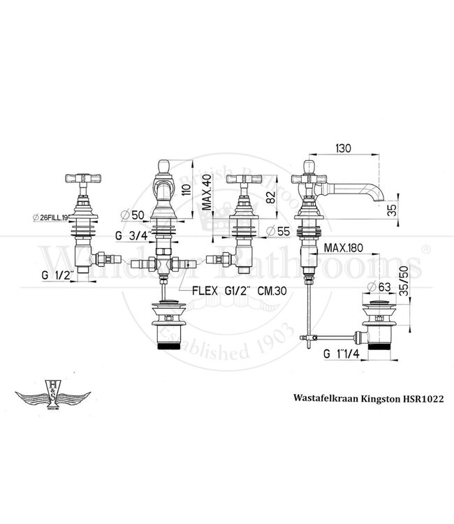 Wastafelkraan Kingston HSR1022