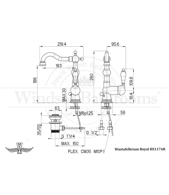 Wastafelkraan Royal HS1174R