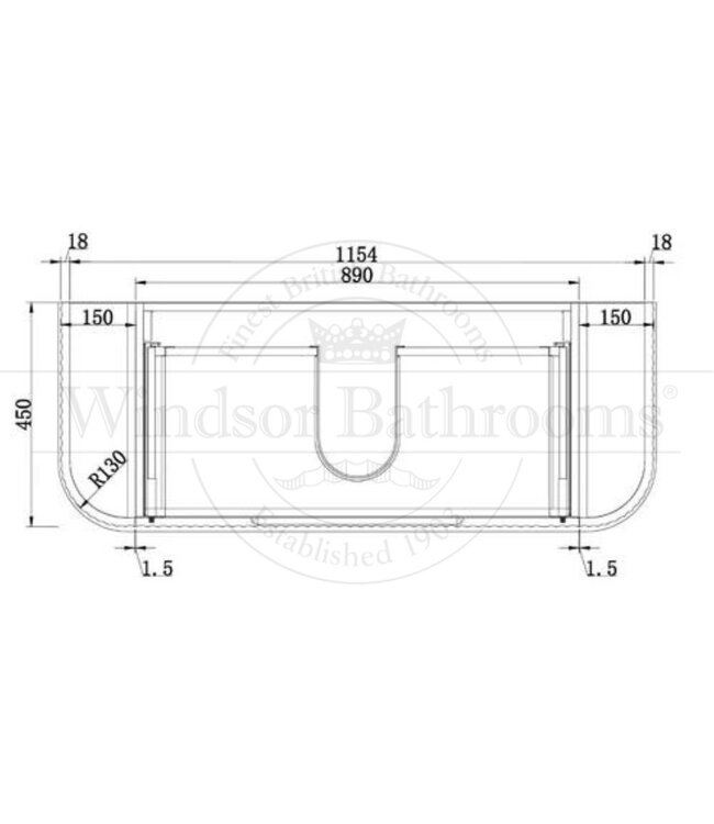 Klassiek Badkamermeubel Zand Wit/Zwart 120cm