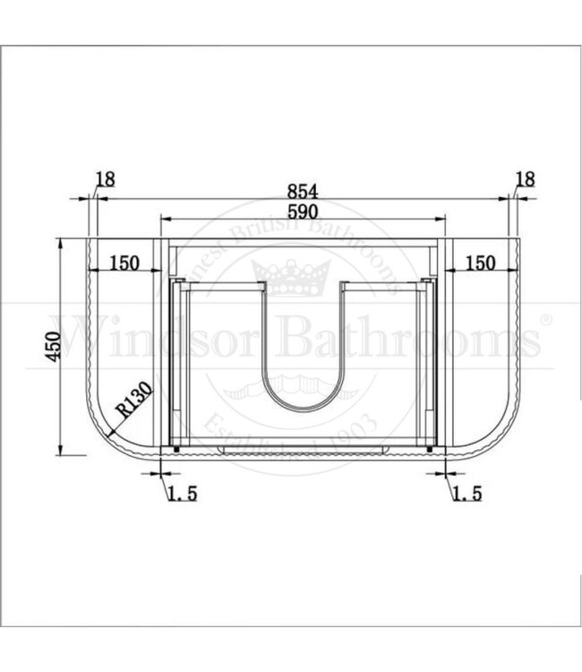 Klassiek Badkamermeubel Zand Wit/Wit 90cm