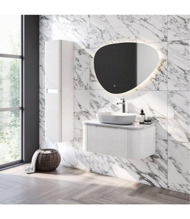 Klassiek Badkamermeubel Zand Wit/Wit 90cm