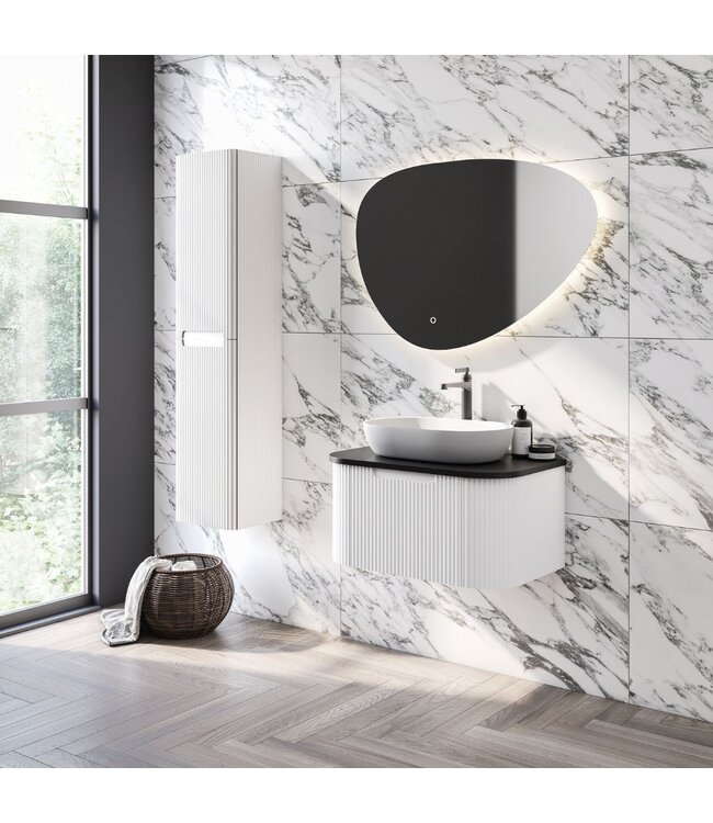 Klassiek Badkamermeubel Zand Wit/Zwart 75cm