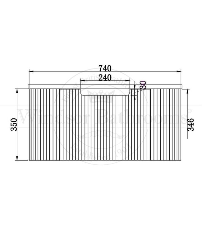 Klassiek Badkamermeubel Zand Wit/Wit 75cm