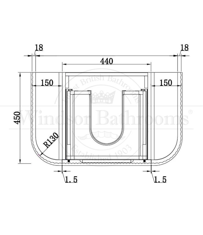 Klassiek Badkamermeubel Zand /Zwart 75cm