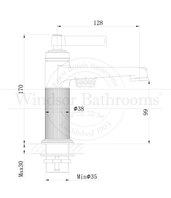 Wastafelkraan 1-gats Paris Gunmetal TF167112Q