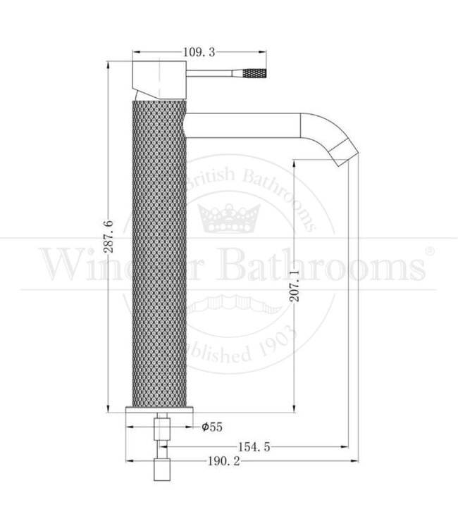 Wastafelkraan Gunmetal 1-gats Moleti TF123907Q