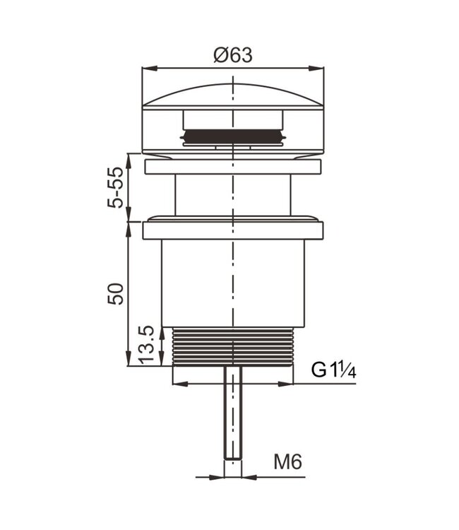 Wastafelkraan 1-gats Moleti TF123905Q