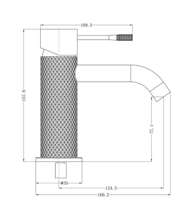 Wastafelkraan 1-gats Moleti Nikkel TF123902Q