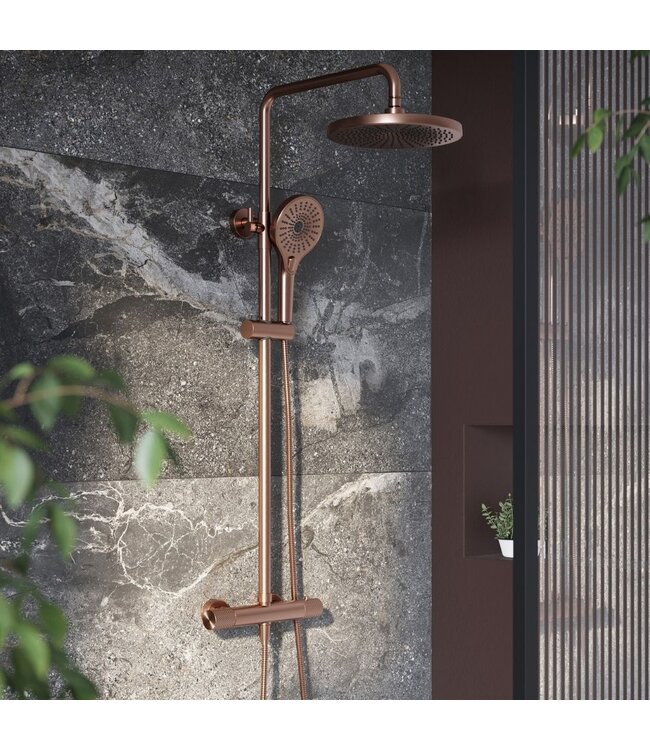 Douche met Thermostaatkraan Brons Opbouw | Moleti Doucheset TF139841Q