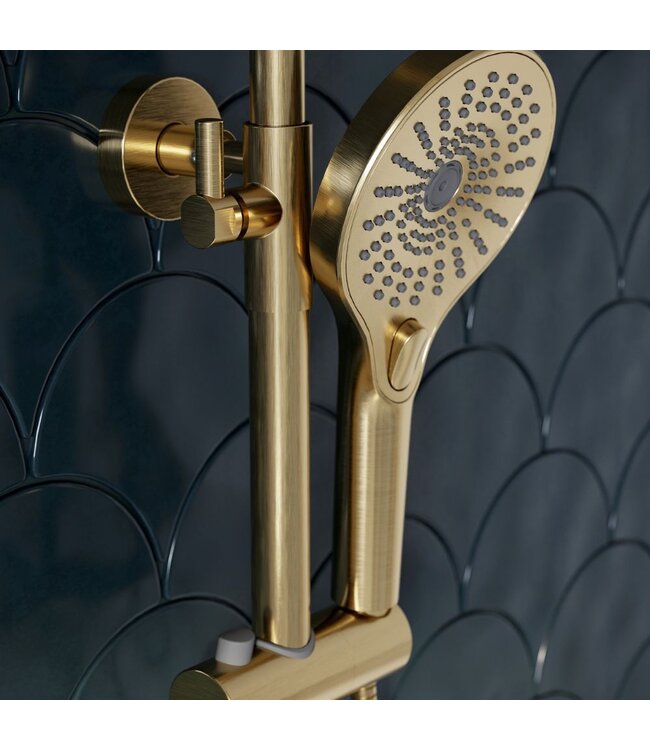 Douche met Thermostaatkraan Goud Opbouw | Moleti Doucheset TF139840Q