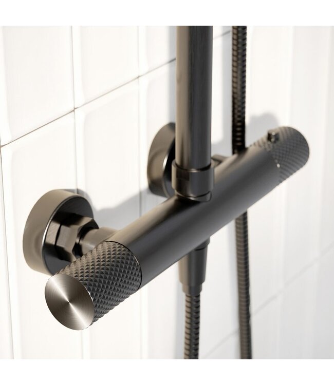Douche met Thermostaatkraan Gunmetal Opbouw | Moleti Doucheset TF139839Q