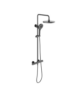 Toff Bathrooms Moleti Doucheset Thermostaatkraan Opbouw Gunmetal TF139839Q Douche