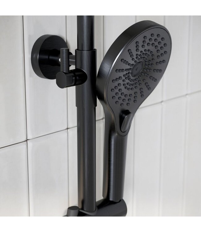 Douche met Thermostaatkraan Gunmetal Opbouw | Moleti Doucheset TF139839Q