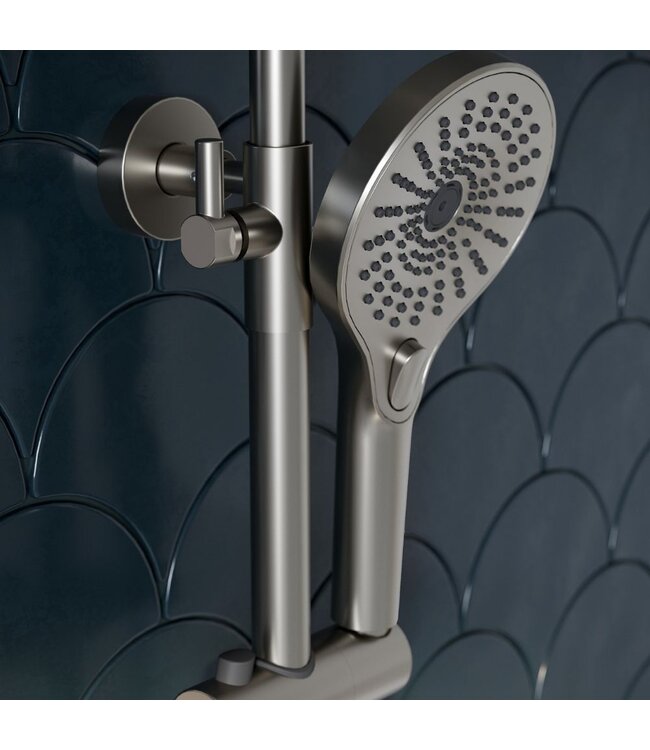 Douche met Thermostaatkraan Nikkel Opbouw | Moleti Doucheset TF139838Q