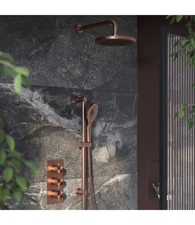 Douche met Thermostaatkraan Brons Inbouw | Moleti Doucheset TF152530Q