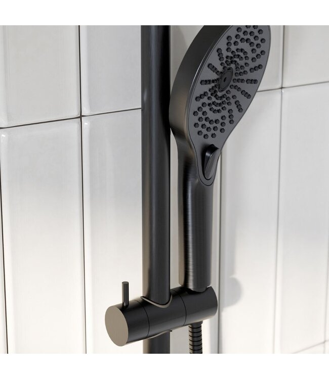 Douche met Thermostaatkraan Gunmetal Inbouw | Moleti Doucheset TF152528Q