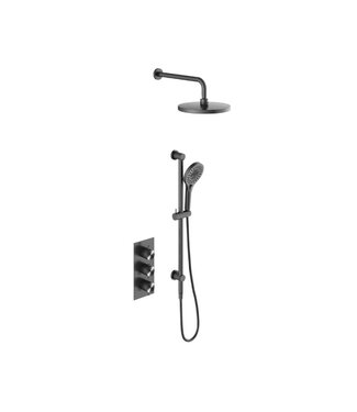 Toff Bathrooms Moleti Doucheset Thermostaatkraan Inbouw Gunmetal TF152528Q Douche