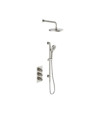 Toff Bathrooms Moleti Doucheset Thermostaatkraan Inbouw Nikkel TF152527Q Douche