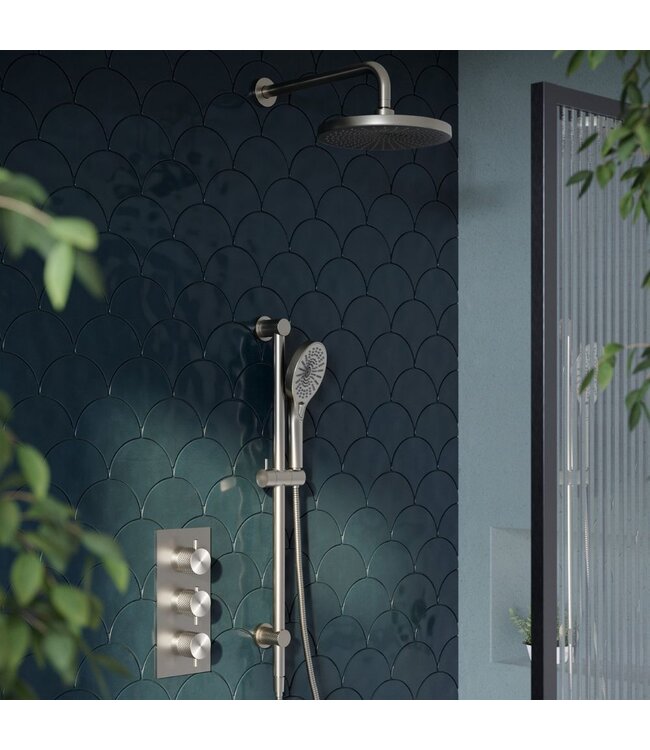 Douche met Thermostraatkraan Nikkel Inbouw | Moleti Doucheset TF152527Q