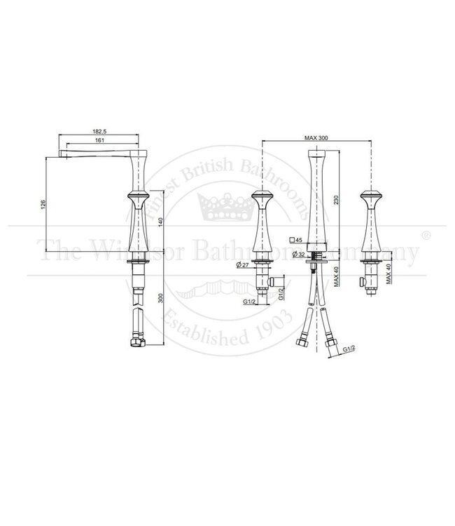 Wastafelkraan Connery Art Rosé Gold